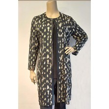 Büyük Beden 3988 Siyah Ceket+Bluz Takım