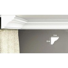 Beyaz Strafor Kartonpiyer Korniş Önü 8X8CM 2 Metre 1 Adet