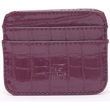 SHAKA Mor SHK181 Kroko Suni Deri, 4 Kartlık ve Para Bölmeli, Unisex Kartlık