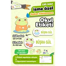 Okul Etiketi Kalem Defter Isimli Etiket Isim Yazılabilen Kurbağa - 190 Adet Özel Tasarım Okul Etiket