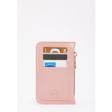 SHAKA Pudra SHK101 Suni Deri 6 Kartlık ve Fermuarlı Para Bölmeli Kartlık Cüzdan