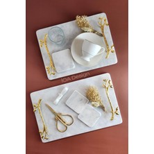 IOA Design Söz / Nişan Seti No.10 - Nişan Tepsisi + Damat Kahvesi Tepsisi + Aksesuarlar - Akasya Altın Kulp