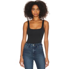 Kadın Çift Kat  Ince Askılı Jarse Bodysuit