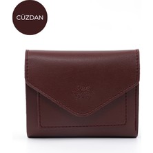 SHAKA Bordo SHK67 Suni Deri Günlük Cüzdan Kartlıklı Fermuarlı Bozuk Para Bölmeli Çıtçıtlı Model
