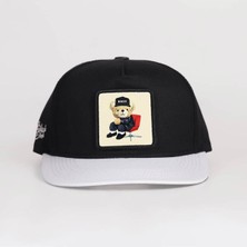 Ayı Logolu Beyaz-Siyah Hip Hop Şapka