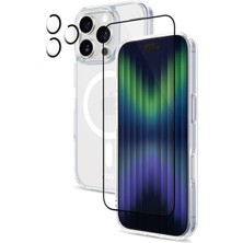 Tekno Grup Apple Iphone 16 Pro Şeffaf Mika Magsafe Kılıf + Premium Esd Ekran Koruyucu + Kamera Koruyucu Çöl
