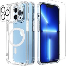 Tekno Grup Apple Iphone 15 Plus Şeffaf Mika Magsafe Kılıf + Premium Esd Ekran Koruyucu + Kamera Koruyucu Gümüş