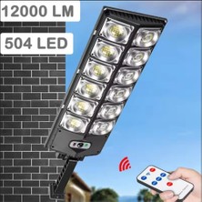 Solar 12000 Lümen 504 LED Hareket Sensörlü Kumandalı Bahçe Sokak Garaj Ev Aydınlatma Lambası Işık