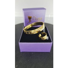 Taşlı Çelik Kelepçe Yüzük SNS50026883