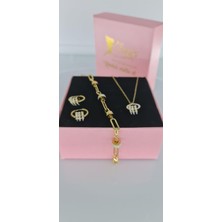 Periliçe Gold Çelik Takı Seti 359