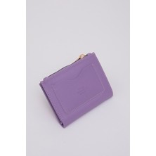 SHAKA Lila SHK70 Suni Deri Ön Cepli Bozuk ve Kağıt Para Bölmeli Kartlıklı Çıtçıt Kapatmalı Cüzdan