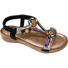 Guja 25y150-1 Kadın Taşlı Düz Taban Comfort Sandalet