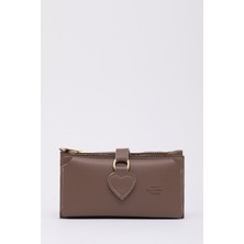 SHAKA Vizon SHK65 Yumuşak Suni Deri Kalpli Çıtçıtlı Telefon Bozuk ve Kağıt Para Bölmeli Kartlıklı Cüzdan