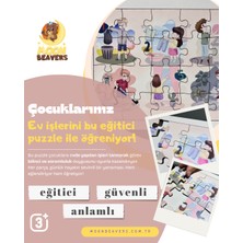 Moon Beavers Çocuklar İçin Eğitici Ahşap Ev Işleri Seti – Sorumluluk Kazandıran Eğlenceli Ahşap Puzzle