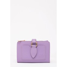 Lila SHK66 Damla Tokalı Çıtçıtlı Ön Cepli Bozuk ve Kağıt Para Bölmeli Kartlıklı Şık Cüzdan