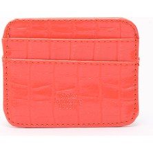 SHAKA Turuncu SHK181 Kroko Suni Deri, 4 Kartlık ve Para Bölmeli, Unisex Kartlık