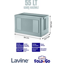 Fold&go Tekli Portatif Organizer Kapaklı Kasa ”mavi” Çok Amaçlı Katlanır Istiflenebilir