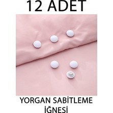 12 Adet Çarşaf Yorgan Kılıfı Sabitleme Iğnesi Düğmeli Klipsi Sabitleyici Beyaz