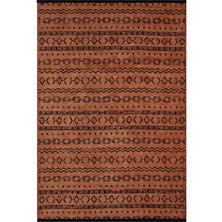 Vitali Home Gaia Kiremit Halı Yıkanabilir Kaymaz Taban Şönil Kilim Dokuma Pamuk Taban Kilim 10319 80 x 150