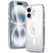 Tekno Grup Apple iPhone 16 Plus Şeffaf Mika Magsafe Kılıf + Premium Esd Ekran Koruyucu + Kamera Koruyucu Lacivert