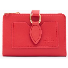 SHAKA Kırmızı SHK66 Damla Tokalı Çıtçıtlı Ön Cepli Bozuk ve Kağıt Para Bölmeli Kartlıklı Şık Cüzdan