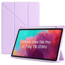 Lenovo Idea Tab Pro 12.7inç TB-373FU Kılıf Kalem Bölmeli Trifolding Case