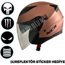 NCR Jet Çenesiz Kask Rose Gold (Ece Belgeli)