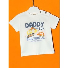 Erkek Bebek Baskılı Omuzdan Düğmeli T-Shirt