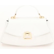 Levidor Beyaz Oval Kadın El Çantası