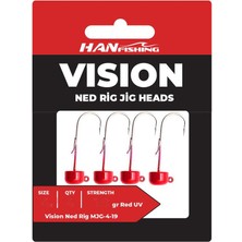 Han Fish Vision Ned Rig Red Uv Jig Head