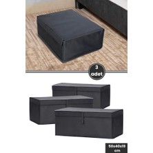 Baza Kutu Hurç, Yatak Kanepe Baza Altı Düzenleyici Su Geçirmez Mukavva Destekli 3 Adet Antrasit