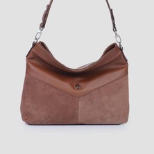 Jacquline Kahverengi Pan Hakiki Nubuk Deri Kadın Büzgülü Omuz Çantası