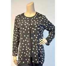 Büyük Beden 3991 Siyah Ceket+Bluz Takım