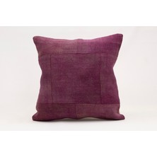 El Yapımı Kilimden Yapılmış Vintage Kırlent Kılıfı, Yün, 40X40 cm