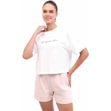 Lotto W-Edsuma Tee 5fx Ekru Kadın Kısa Kol T-Shirt