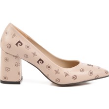 Bej Topuklu Kadın Abiye Ayakkabı 50176 Z