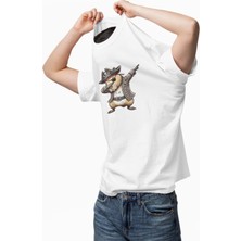 Unisex Korsan Capybara Baskılı Tişört, Oversize Komik Capybara Temalı Bisiklet Yaka T-Shirt