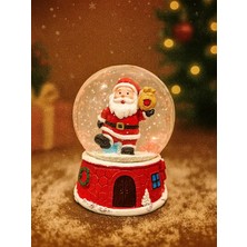 2026 Yılbaşı Temalı 9 cm Orta Boy Kar Küresi - 2026 Yeni Yıl LED Işıklı Noel Baba Süsü 47