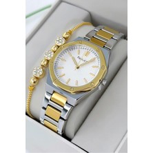 Ferrucci Çelik Kordon ve Kasa Kadın Kol Saati+Bileklik Hediyeli