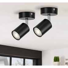 GU10 Krom Mafsal Siyah Tekli Hareketli Spot Başlık – LED Uyumlu Aplik – Osram & Panasonic Tasarruflu Ampul (Günışığı)Dahil ampül rengi için iletişime geçebilirsiniz