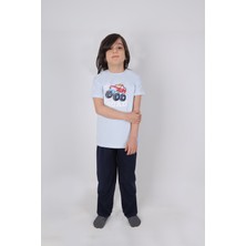 Erkek Çocuk Pamuklu Kısa Kollu Baskılı Pijama Takımı