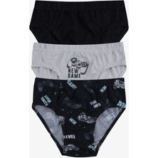 Erkek Çocuk 3'lü Sevimli Dinazor Baskılı Slip