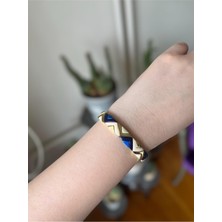 Porselen Kaplama Üç Renkli Üçgen Lastikli Bileklik