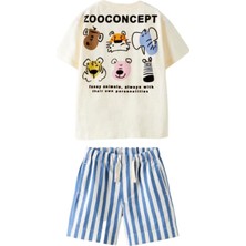 Yeni Sezon Zoo Concept Baskılı Pamuklu Çocuk Takımı