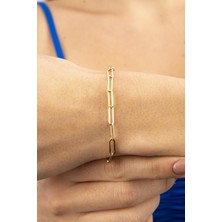 Fiyonk Kuyumculuk 14 Ayar Altın İnce Ataç Bileklik 3.55 mm