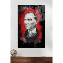 Mustafa Kemal Atatürk Imzalı Cam Tablo, Modern Ev ve Ofis Dekoru, Hediyelik Duvar Dekorasyonu