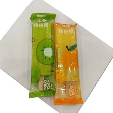 2 Adet Büyük Boy Çubuklu Dondurma Şeklinde Silgi (Yeşil/sarı) (10CM)