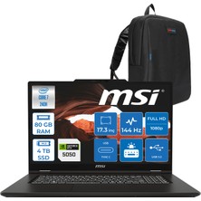 MSI Venturepro 17 A2RWEG-027XTR Aı 2.nesil Core 7 240H 80GB Ddr5 4tb SSD 8GB/RTX5050 Gddr7 45W 17.3" Fhd 144HZ IPS Freedos Gaming BILG.Z027XTRF25+ZETTAÇANTA