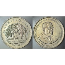 Banknoting Mauritius 5 Rupi 1987 Eski Tarihli. Bu Tipin Basıldığı Ilk Yıl. 31 mm