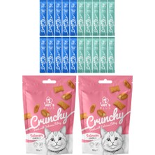 Vet's Plus Balıklı Krema ve Çıtır Karışık Kedi Ödül Maması Paketi (20 Adet 14g Krema, 2 Adet 60g Çıtır Ödül)
